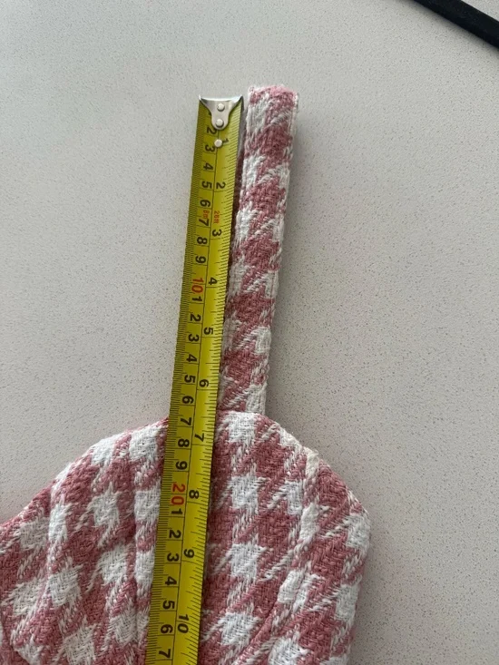 Pink Tweed Mini Dress Women’s Size S Gold Button Houndstooth (black/white avail) - Picture 11 of 13